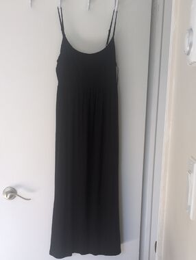 Black Spaghetti-Strap Maxi Dress
